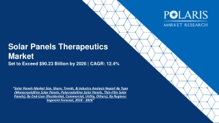 Solar Panels Market Trends, Size, Growth and Forecast to 2026