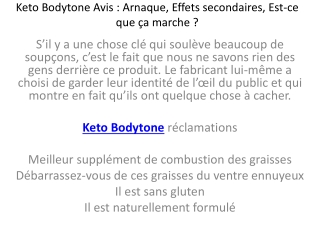 Keto Bodytone - Obtenez plus de votre alimentation aujourd’hui! | Offre spéciale!