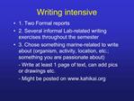 Writing intensive