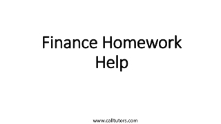 Finance Homework Help