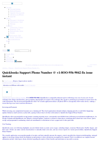 Quickbooks Support Phone Number @  1(8OO)956-9042