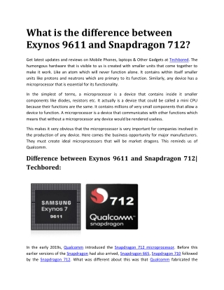 Difference between Exynos 9611 and Snapdragon 712?| Techbored: