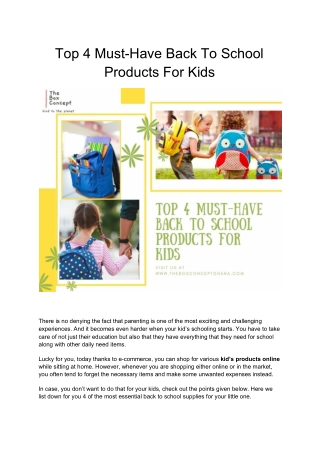 Top 4 Must-Have Back To School Products For Kids