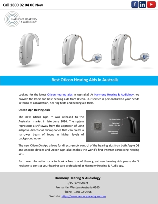 Best Oticon Hearing Aids in Australia