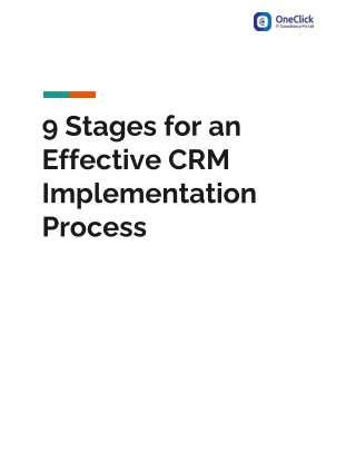 9 Stages for an Effective CRM Implementation Strategy