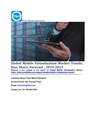 Global Mobile Virtualization Market Trends, Size, Share, Forecast - 2019-2025