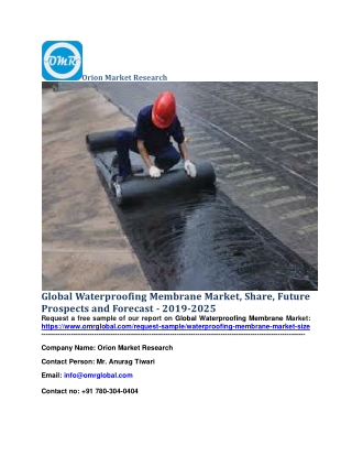 Global Waterproofing Membrane Market, Share, Future Prospects and Forecast - 2019-2025