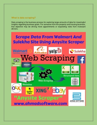 Scrape data from Walmart and Sulekha site using Anysite Scraper