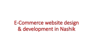 E-Commerce website design & development in Nashik