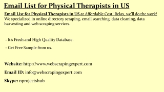 Email List for Physical Therapists in US