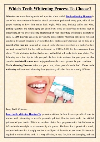 Which teeth whitening process to choose?