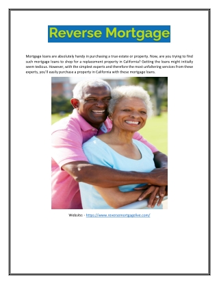 Buy Reverse Mortgage Guide Online California | (Reversemortgagelive.com)