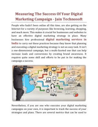 Measuring The Success Of Your Digital Marketing Campaign - Jain Technosoft