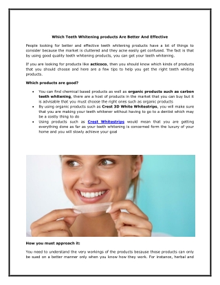 Which Teeth Whitening products Are Better And Effective