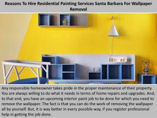 Reasons To Hire Residential Painting Services Santa Barbara For Wallpaper Removal