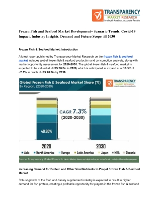 Increasing Demand for Protein and Other Viral Nutrients to Propel Frozen Fish & Seafood Market