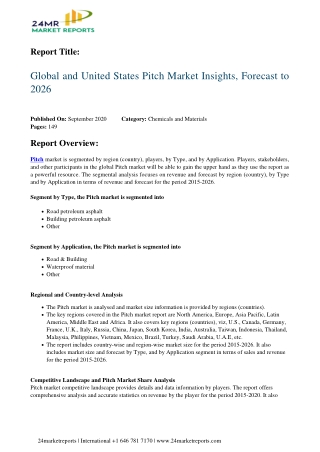 Pitch Market Insights, Forecast to 2026