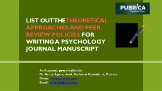 List out the theoretical approaches and peer-review policies for writing a psychology journal manuscript - Pubrica