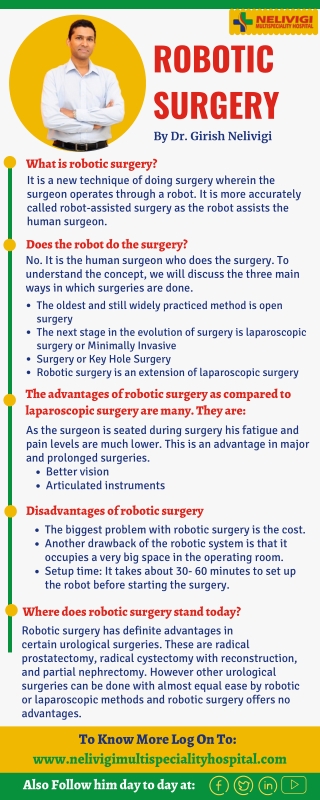 Robotic Surgery in Bellandur, Bangalore | Urologists in Bangalore | Dr. Girish Nelivigi