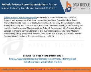 Robotic Process Automation Market– Future Scope, Industry Trends and Forecast to 2026
