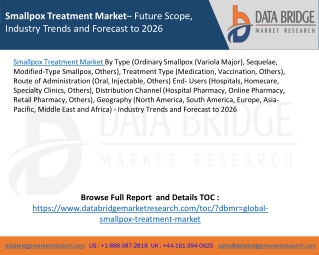 Smallpox Treatment Market– Future Scope, Industry Trends and Forecast to 2026