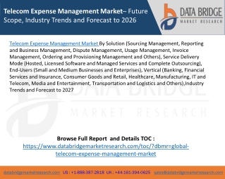 Telecom Expense Management Market– Future Scope, Industry Trends and Forecast to 2026
