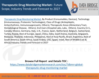 Therapeutic Drug Monitoring Market– Future Scope, Industry Trends and Forecast to 2027