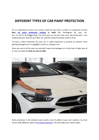 Different Types of Car Paint Protection