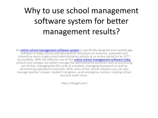 Why to use school management software system for better management results?