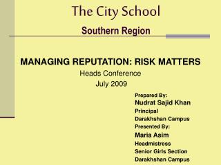 The City School Southern Region