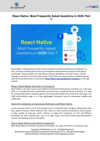 React Native: Most Frequently Asked Questions in 2020- Part 1!