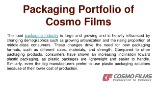Packaging Portfolio of Cosmo Films