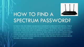 How to find a spectrum password?