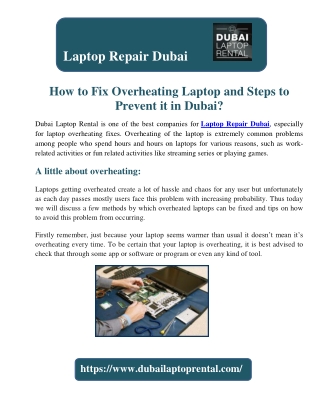 How to Fix Overheating Laptop and Steps to Prevent it in Dubai?