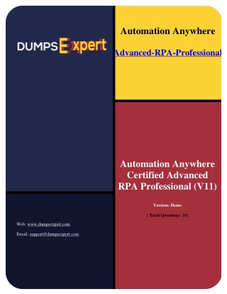 DumpsExpert Automation Anywhere-Advanced-RPA-Professional