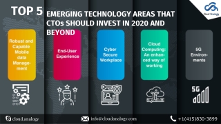 Top 5 Emerging Technology Areas that CTOs Should Invest in 2020 and Beyond