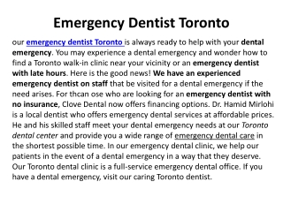 Walkindentalclinic Emergency Dentist Toronto