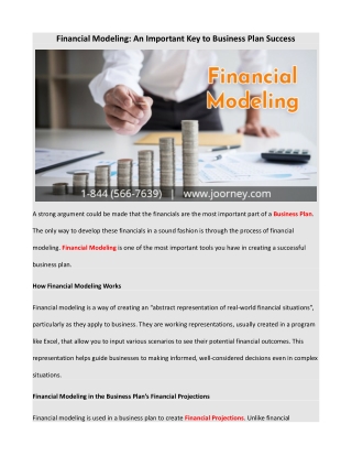 Financial Modeling: An Important Key to Business Plan Success