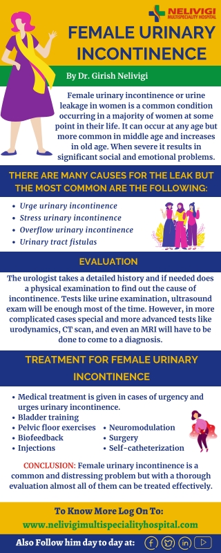 Female Urinary Incontinence Treatment in Bangalore | Best Urologists in Bangalore | Dr. Girish Nelivigi