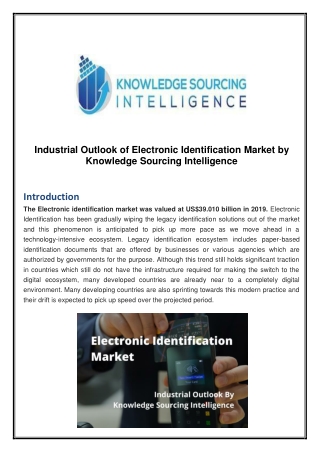 Industrial Outlook of Electronic Identification Market by Knowledge Sourcing