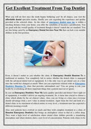 Get Excellent Treatment From Top Dentist