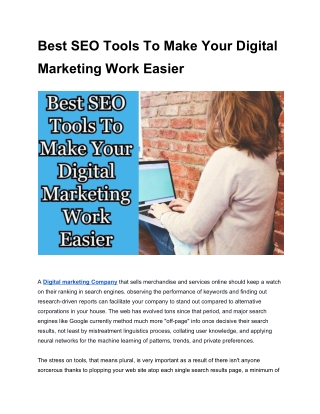 Best SEO Tools To Make Your Digital Marketing Work Easier