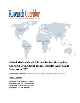 Global Medical Grade Silicone Rubber Market Size, Share, Growth, Global Trends, Industry Analysis and Forecast to 2027