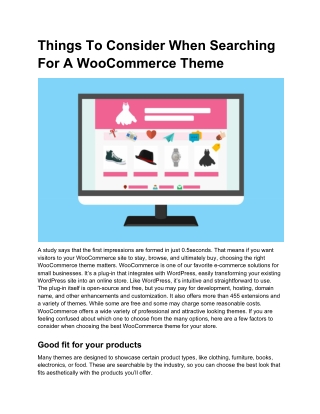 Things To Consider When Searching For A WooCommerce Theme