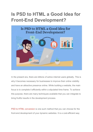 Is PSD to HTML a Good Idea for Front-End Development? - Webgranth