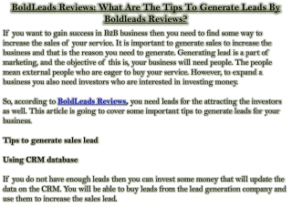 BoldLeads Reviews: What Are The Tips To Generate Leads By Boldleads Reviews?