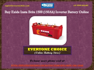 Buy Exide Insta Brite 1500 (150Ah) Inverter Battery Online