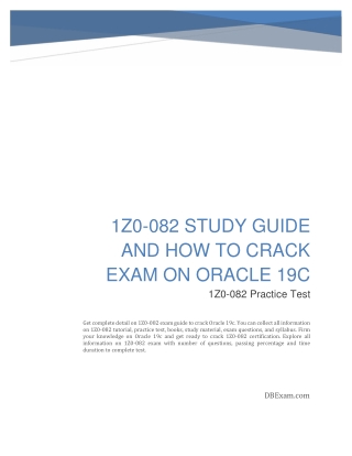 1Z0-082 Study Guide and How to Crack Exam on Oracle 19c