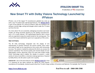 New smart TV with Dolby Visions Technology launched by iFFalcon