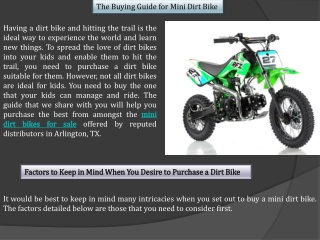 Buy Mini Dirt Bike - Arlington Power Sports